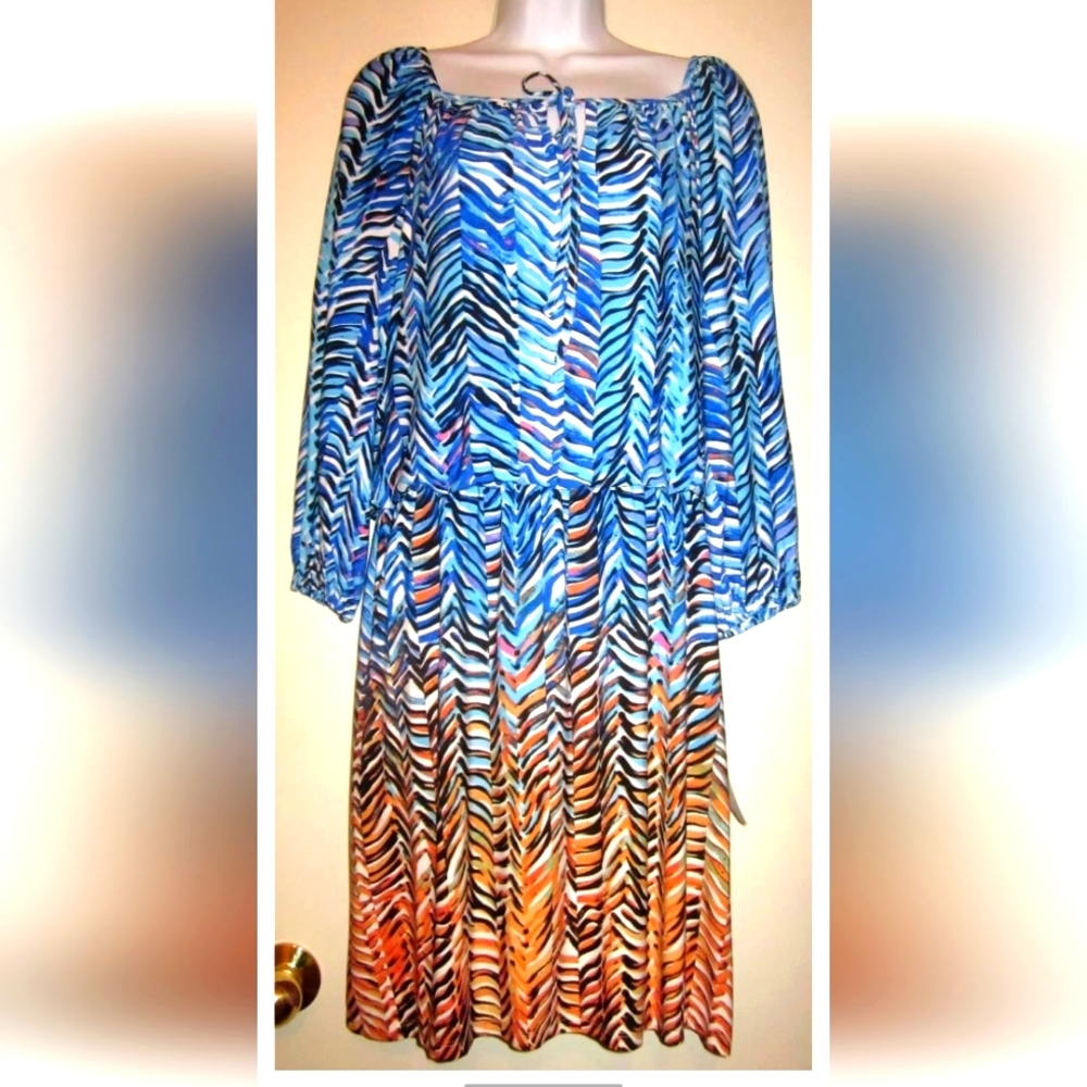Maggy London Blue Combo Dress Size 10